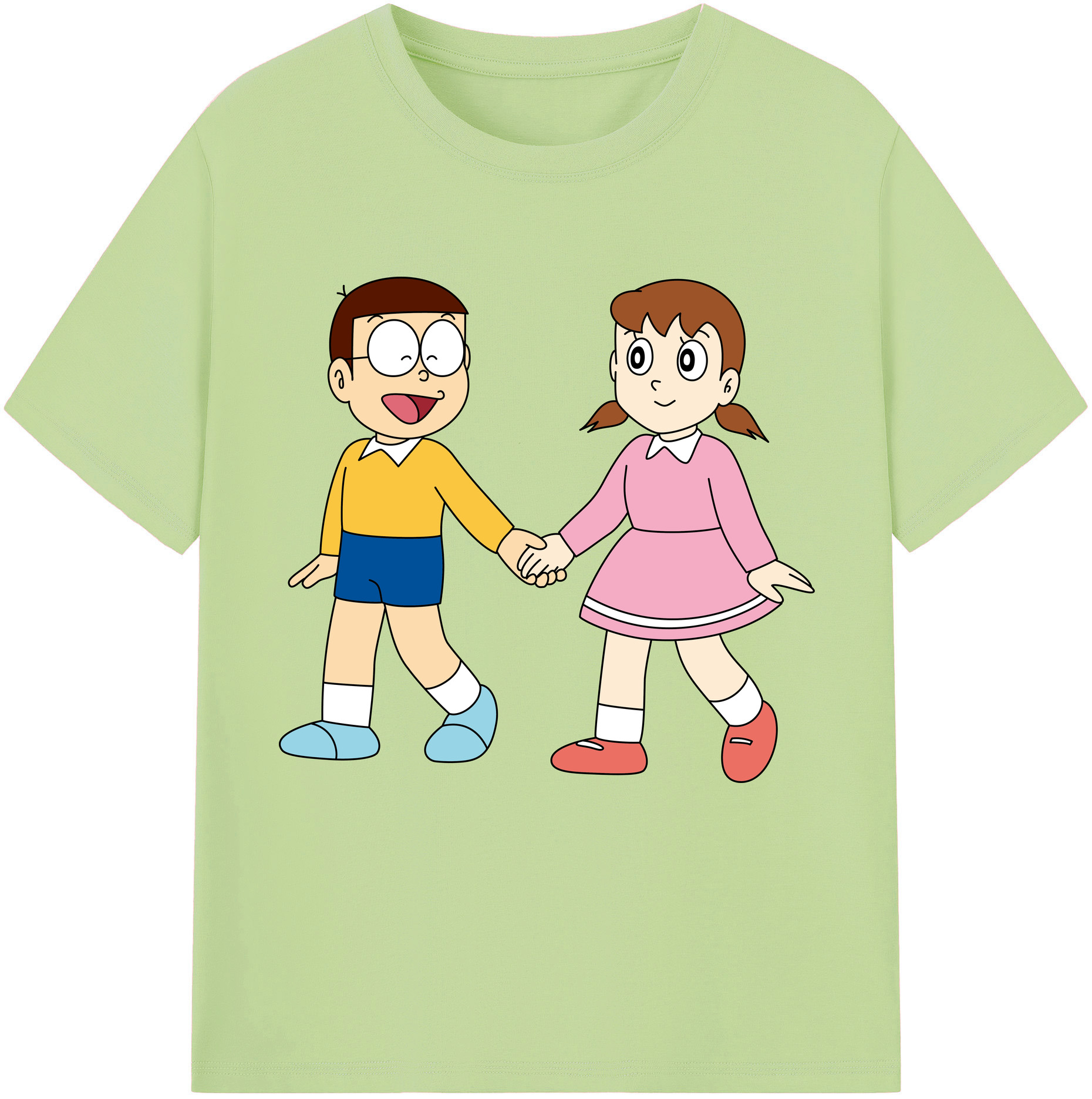 （画像用） ドラえもん 野比 のび太 Doraemon Nobita Nobi 綿100％半袖Tシャツ（フロントプリント）